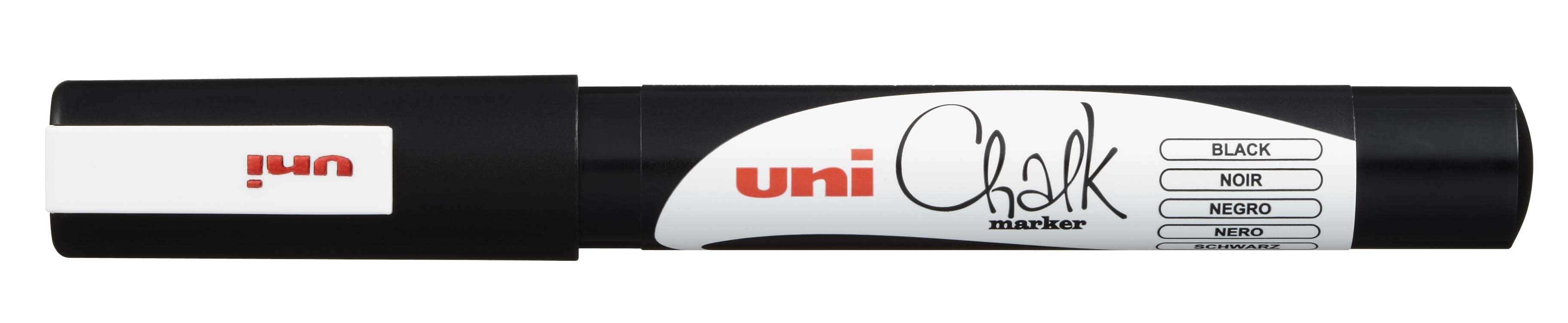 MARKER CHALK UNI PWE3M FINE BULLET TIP BLACK