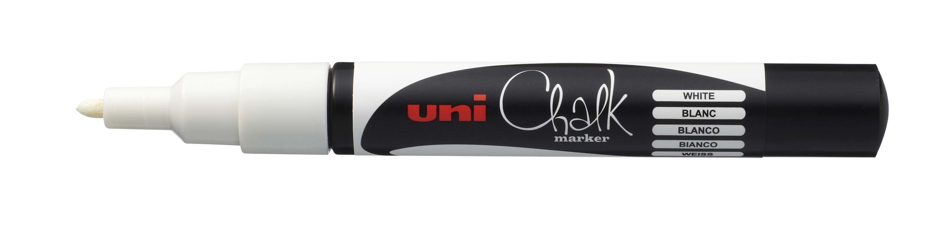 MARKER CHALK UNI PWE3M FINE BULLET TIP WHITE