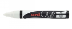 MARKER CHALK UNI 2.5MM BULLET TIP WHITE