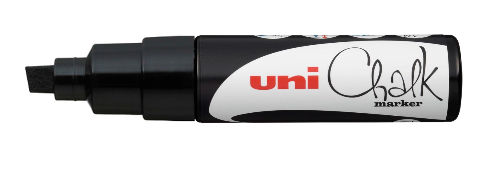 MARKER CHALK UNI PWE8K BOLD CHISEL TIP BLACK