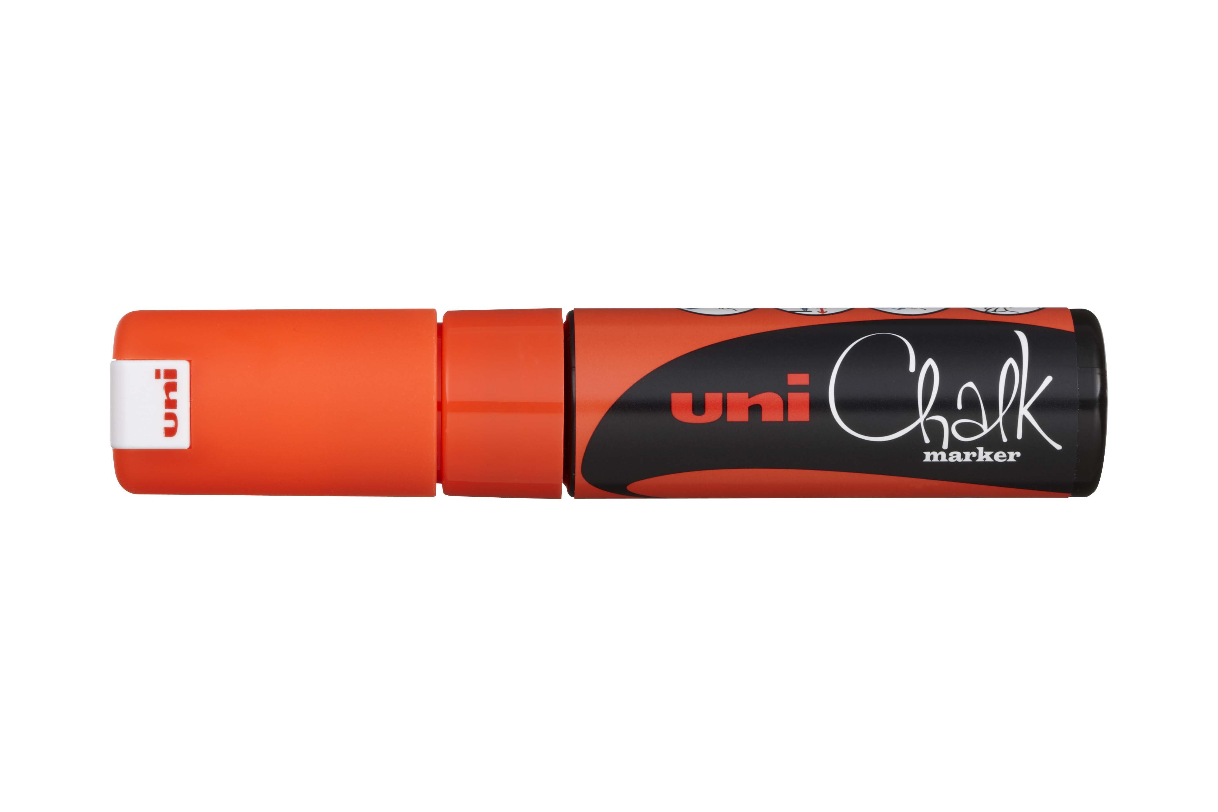 MARKER CHALK UNI PWE8K BOLD CHISEL TIP FLUORO ORANGE