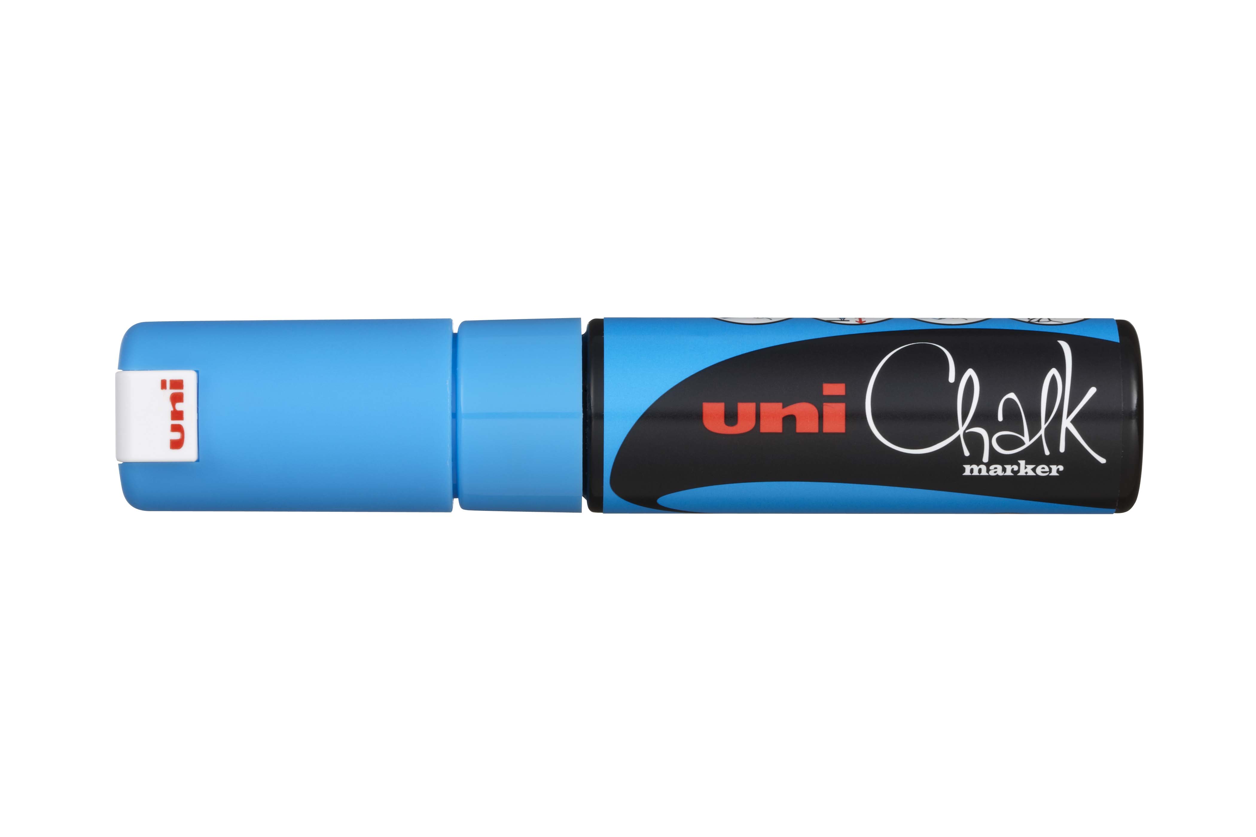 MARKER CHALK UNI PWE8K BOLD CHISEL TIP LIGHT BLUE