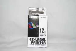 LABEL CASIO 12MM BLACK ON WHITE XR12WE