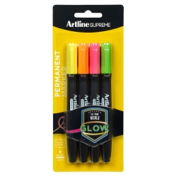 MARKER ARTLINE SUPREME 1.0MM GLOW ASST PK4