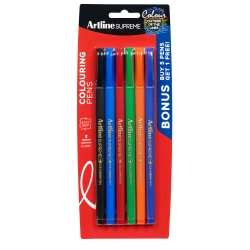 PEN ARTLINE SUPREME 0.6MM FINELINE ASST PK6