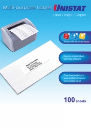LABEL UNISTAT LASER/INKJET/COPIER 12UP 68X70MM BX100