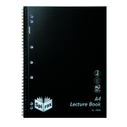 LECTURE BOOK SPIRAX A4 P906 PP S/O BLACK 140PG PK10