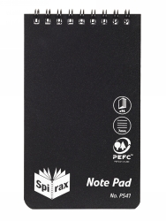 NOTEBOOK SPIRAX P541 PP BLACK 147X87MM T/O 96PG