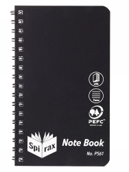 NOTEBOOK SPIRAX P561 PP BLACK 87X147MM S/O 96PG