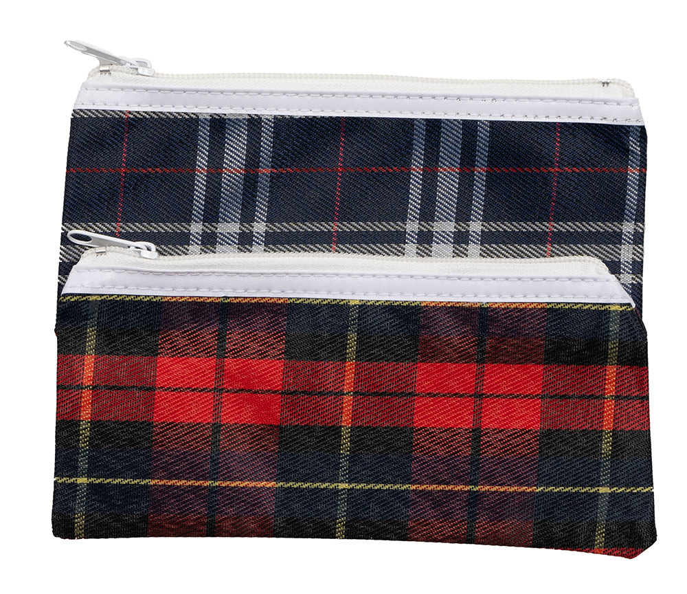 PENCIL CASE GNS 20X9CM TARTAN ASSORTED