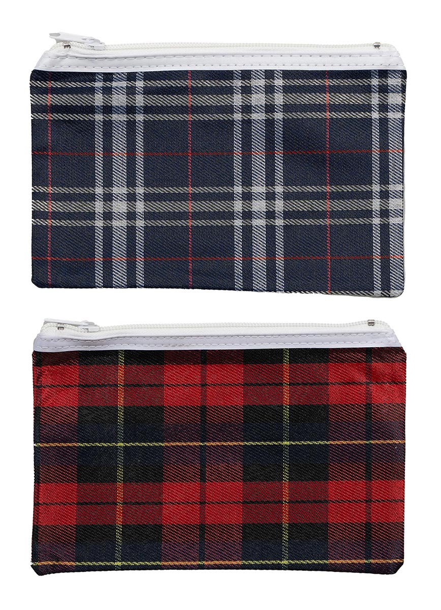 PENCIL CASE GNS 20X13CM TARTAN ASSORTED