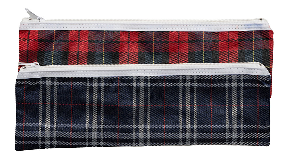 PENCIL CASE GNS 33X10CM TARTAN ASSORTED