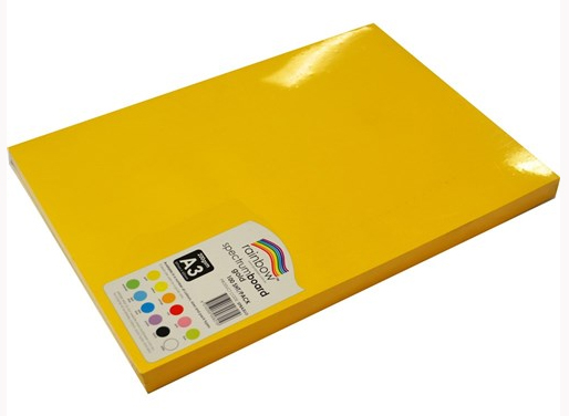 SP- CARDBOARD RAINBOW A3 SPECTRUM BOARD 220GSM GOLD PK100