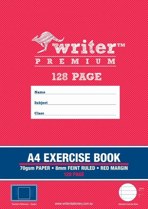 EXERCISE BOOK WRITER PREMIUM A4 8MM RULED + MARGIN SQUARE 128PG