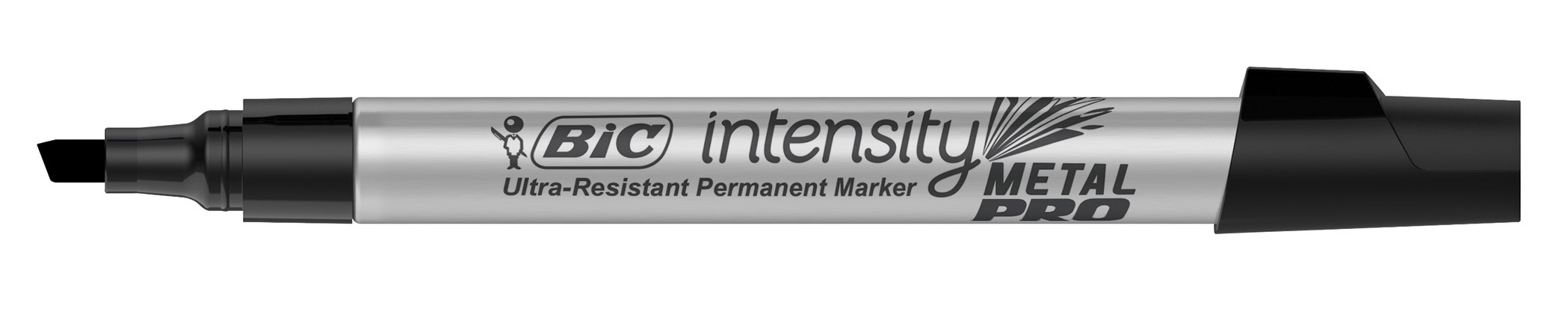 PERMANENT MARKER BIC INTENSITY METAL PRO 4.95MM CHISEL TIP BLACK PG BX12