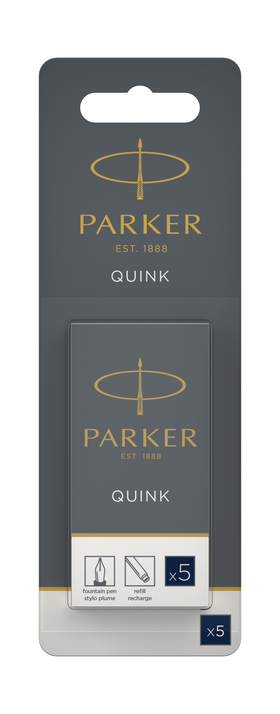 INK CARTRIDGE PARKER PERMANENT BLUE/BLACK PK5