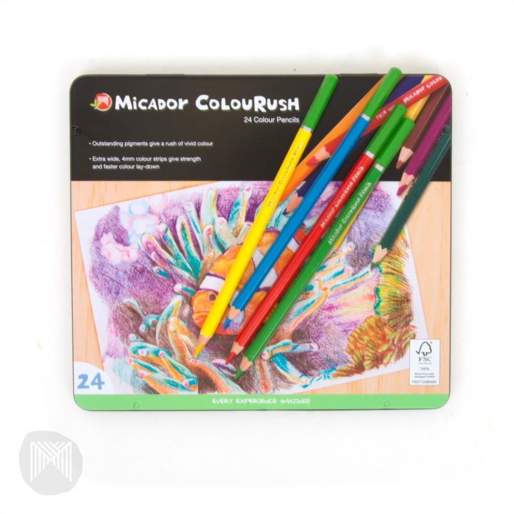 SP- PENCIL COLOURED MICADOR COLOURUSH FSC 100% ASSORTED TIN 24