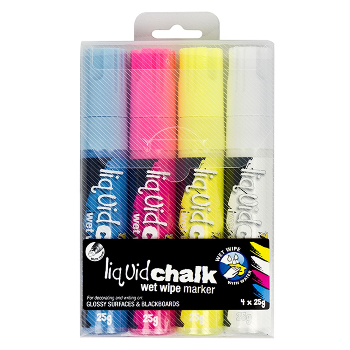 SP- MARKER TEXTA LIQUID CHALK WET WIPE BULLET ASSTD WLT4