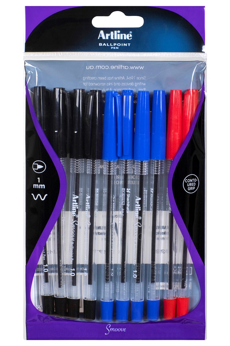 SP- PEN ARTLINE 1MM SMOOVE BALLPOINT ASST PK10