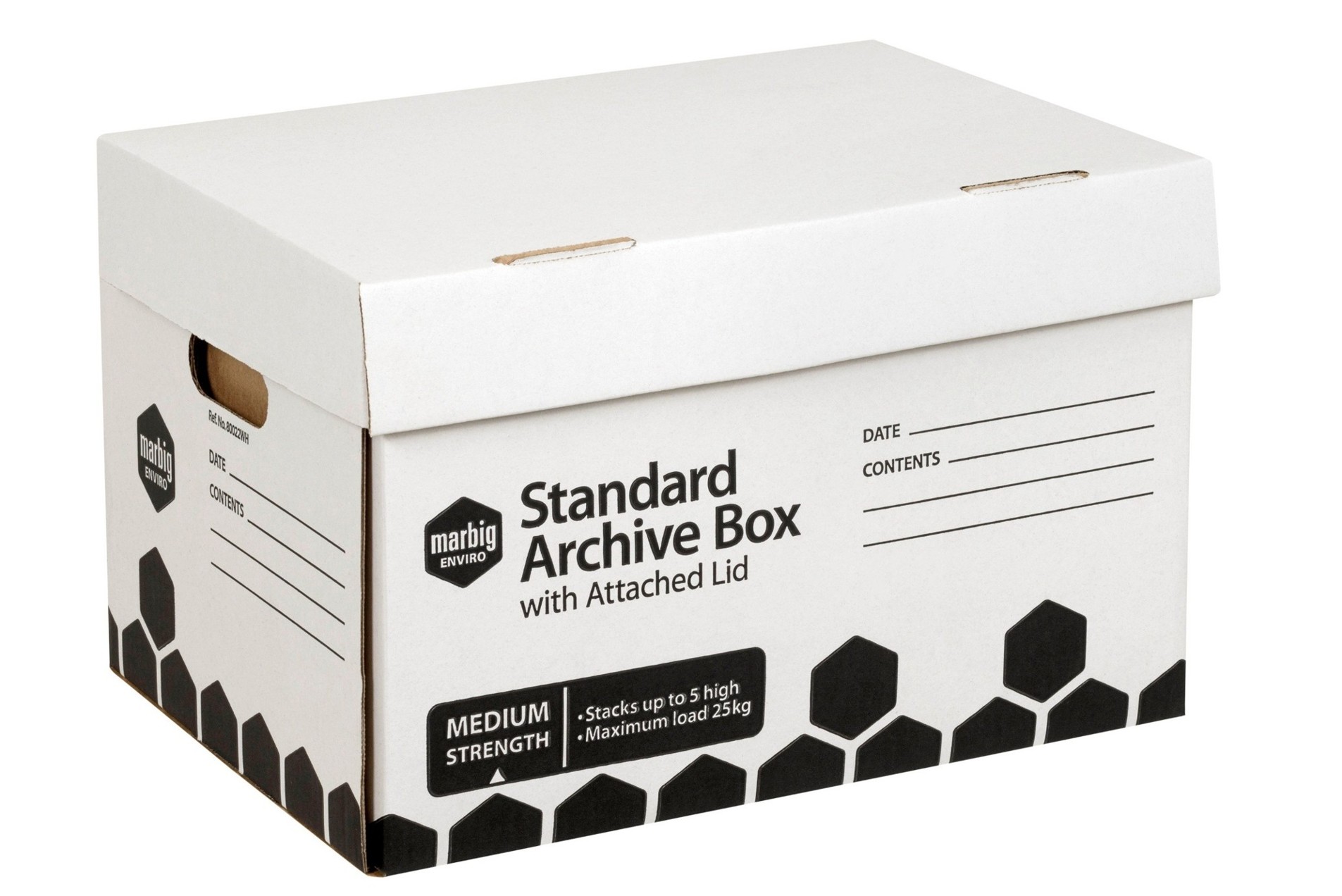 ARCHIVE BOX MARBIG ENVIRO WITH ATTACHED LID WHITE