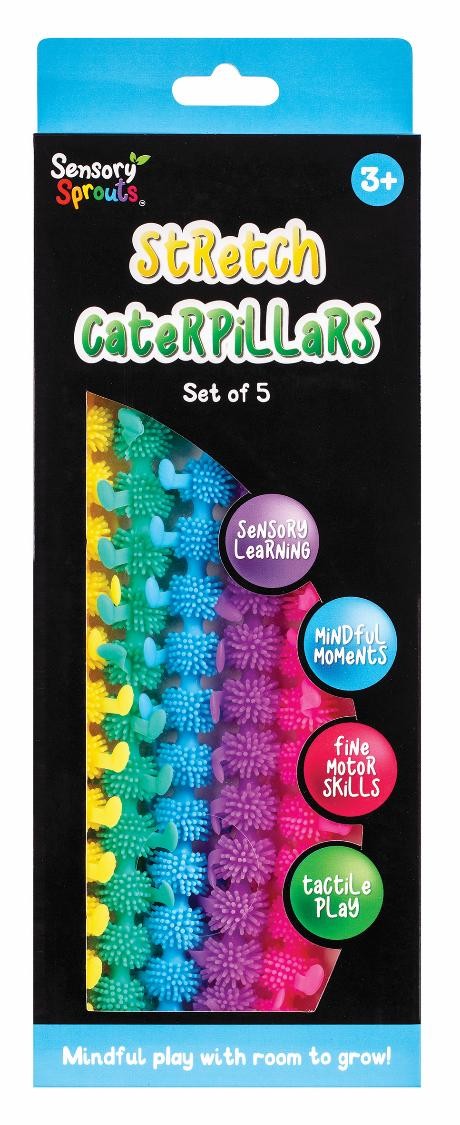 SP- SENSORY SPROUTS EC STRETCH CATERPILLARS 5PK