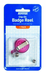 BADGE KEVRON CLIP ON REEL ASST