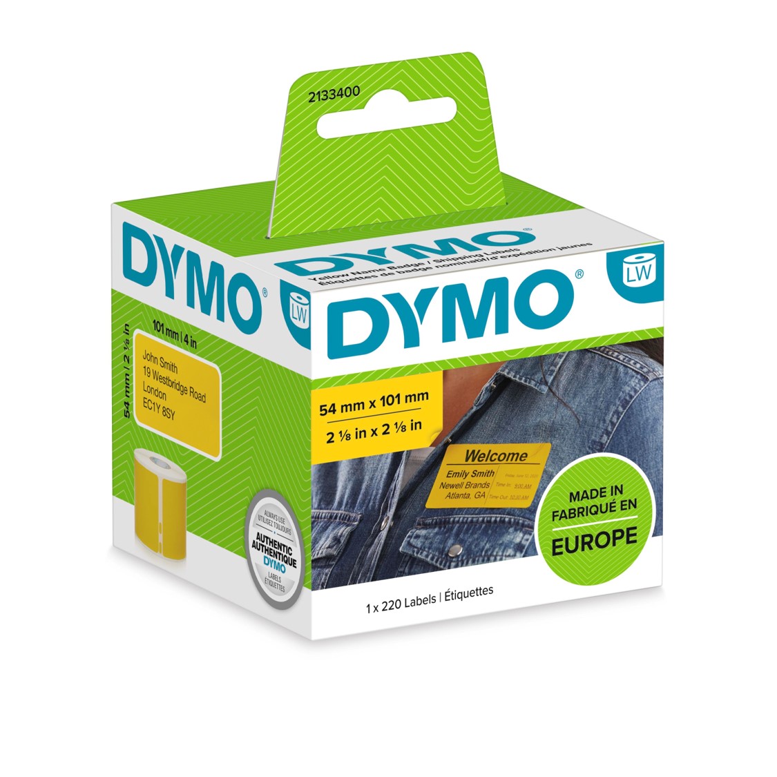 LABEL DYMO LABELWRITER 54X101MM SHIPPING LABELS YELLOW