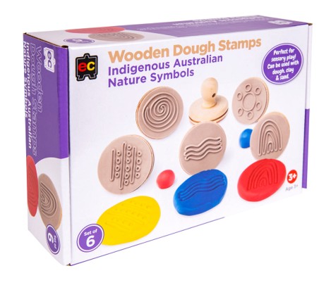 SP- STAMP WOODEN EC INDIGENOUS NATURE DOUGH BX6