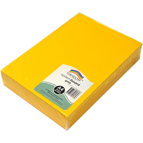 SP- SYSTEM BOARD RAINBOW A4 200GSM GOLD PK200