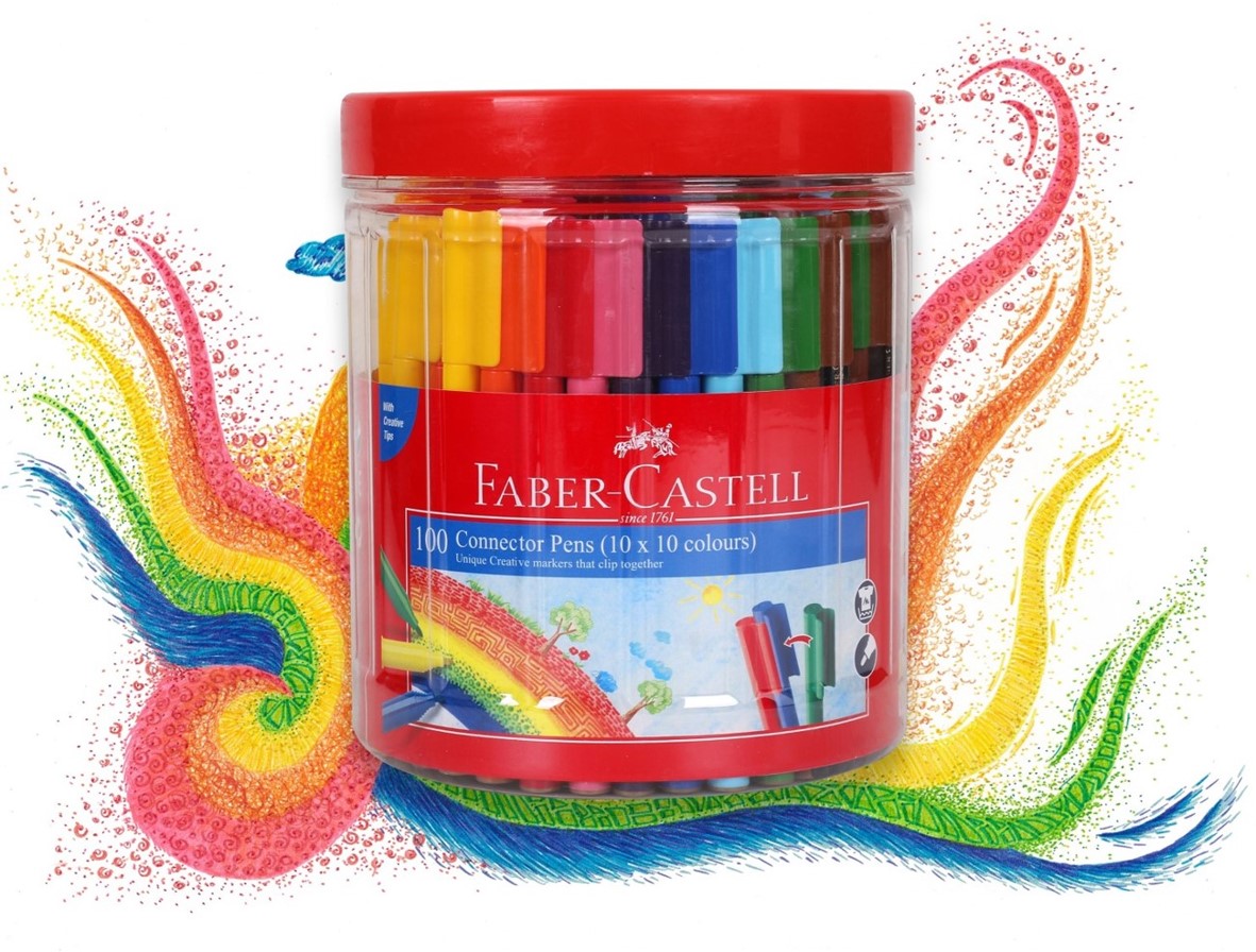 SP- MARKER FABER-CASTELL CONNECTOR (10X10 COL) ASST TUB100