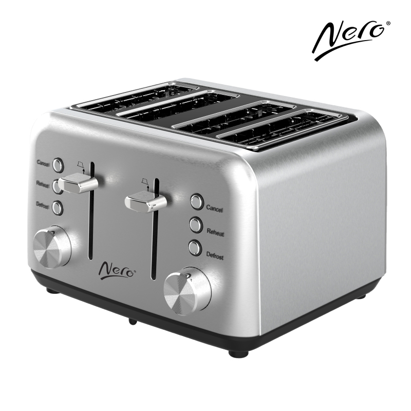 SP- TOASTER NERO 4 SLICE CLASSIC STYLE SILVER STAINLESS STEEL