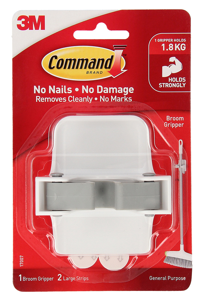 BROOM GRIPPER 3M COMMAND WHITE 1PK