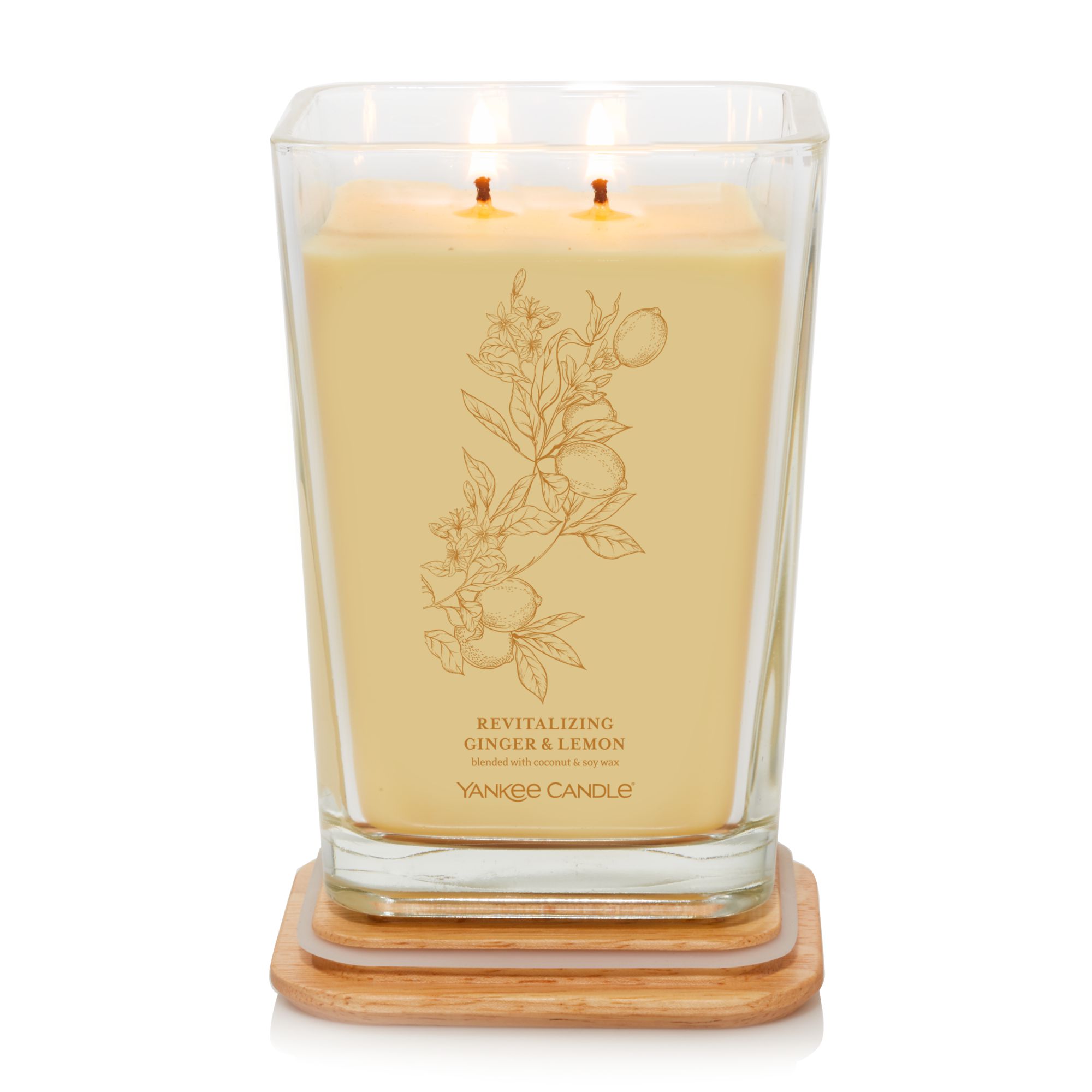 CANDLE YANKEE WELL LIVING LARGE REVITALIZING GINGER & LEMON