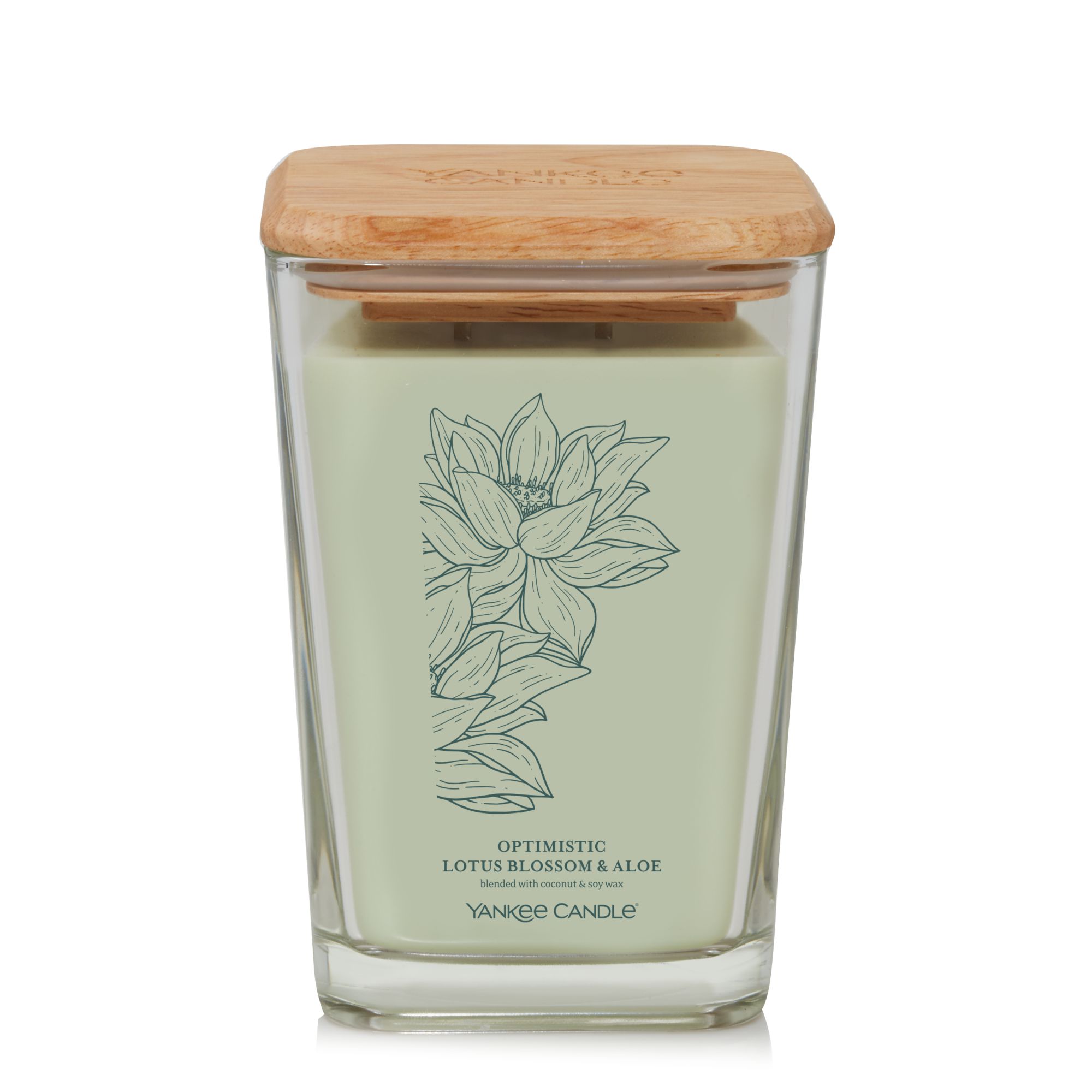 CANDLE YANKEE WELL LIVING LARGE OPTIMISTIC LOTUS BLOSSOM & ALOE