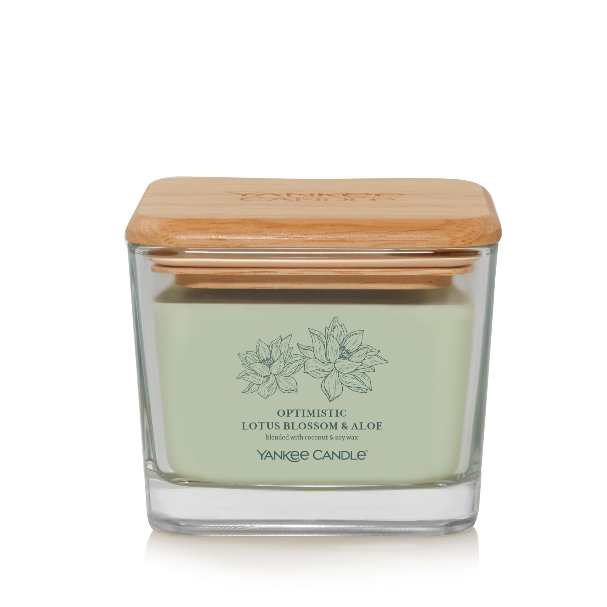 CANDLE YANKEE WELL LIVING MEDIUM OPTIMISTIC LOTUS BLOSSOM & ALOE