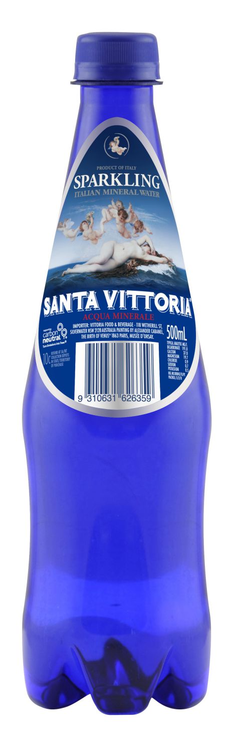 SP- MINERAL WATER SANTA VITTORIA 500ML SPARKLING AZZURRA PET