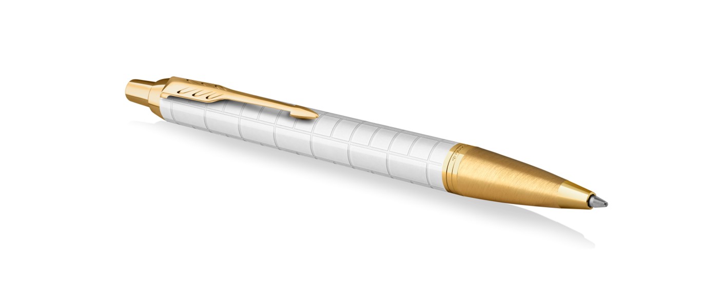 PEN PARKER IM PREMIUM BALLPOINT PEARL & GOLD TRIM GIFT BOX
