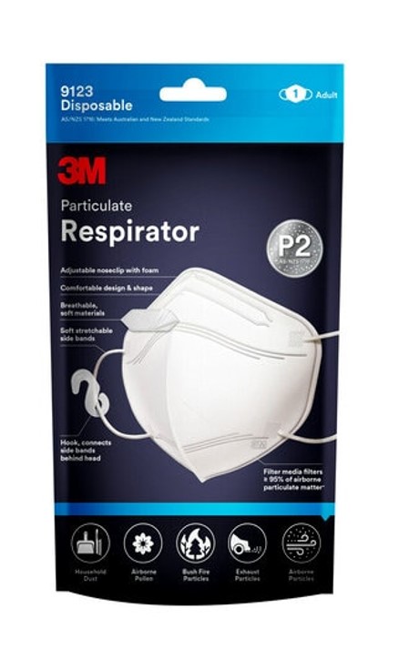 SP- RESPIRATOR 3M P2 PARTICULATE DISPOSABLE 9123 PK1