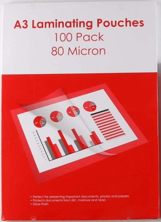 LAMINATING POUCH GNS A3 80 MICRON PK100