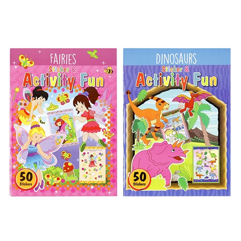 BOOK KIDS COLOURING ACTIVITY WITH STICKERS 2 ASST 32PG