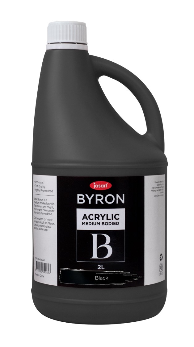 SP - PAINT JASART BYRON ACRYLIC 2 LITRE BLACK