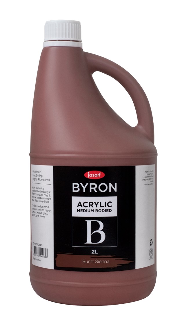 SP - PAINT JASART BYRON ACRYLIC 2 LITRE BURNT SIENNA