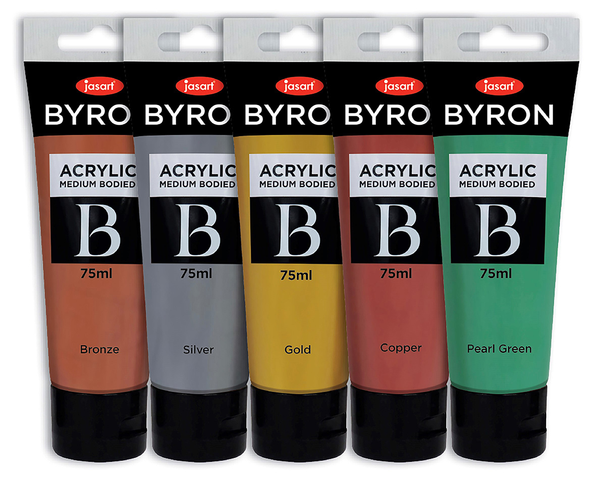 PAINT JASART BYRON ACRYLIC 75ML METALLIC SET 5
