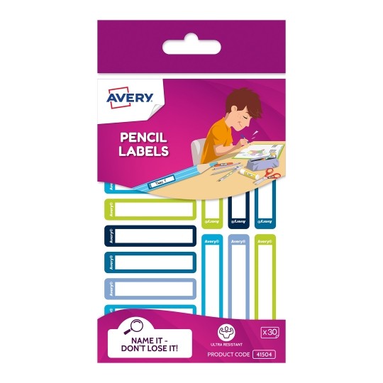 SP- LABELS PENCIL AVERY 40MM RECTANGLE PERMANENT BOY PK30