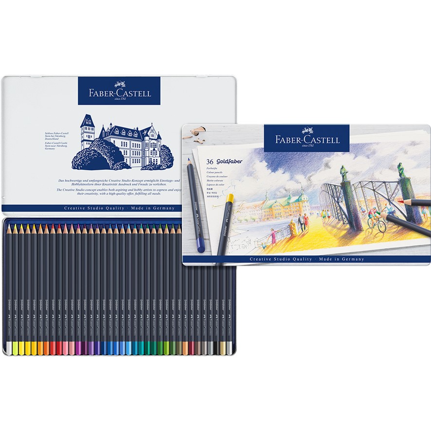 PENCILS COLOURED FABER-CASTELL GOLDFABER TIN36