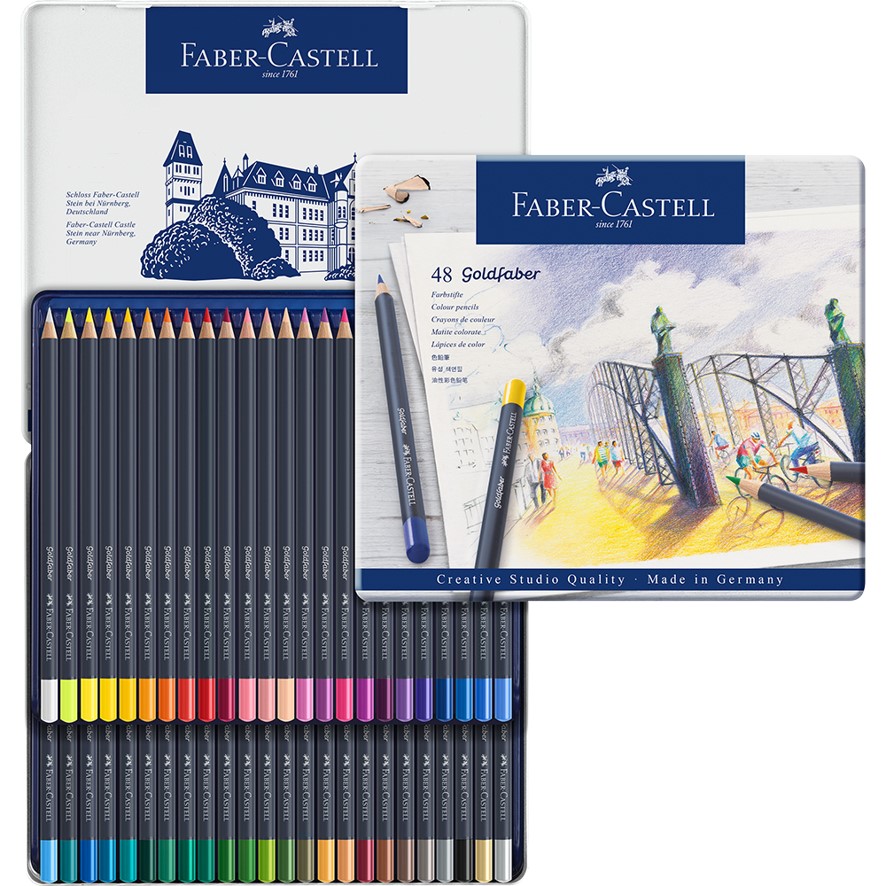 SP - PENCILS COLOURED FABER-CASTELL GOLDFABER TIN48