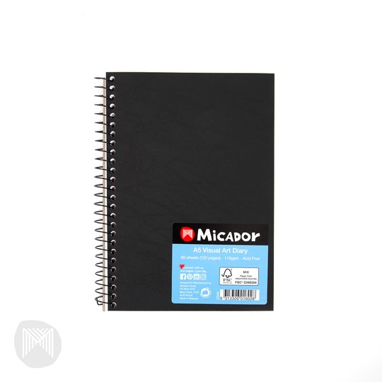 VISUAL ART DIARY MICADOR A5 BLACK COVER