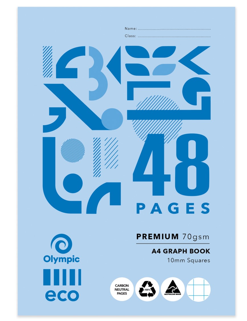 GRAPH BOOK OLYMPIC A4 ECO RECYCLED 10MM GH104P 48PG