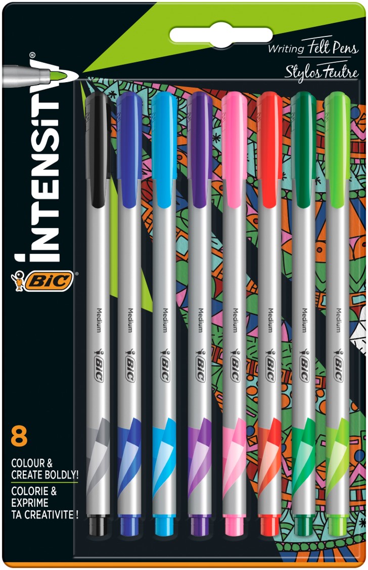 FELT PEN BIC 1.0MM ASSORTED PK 8