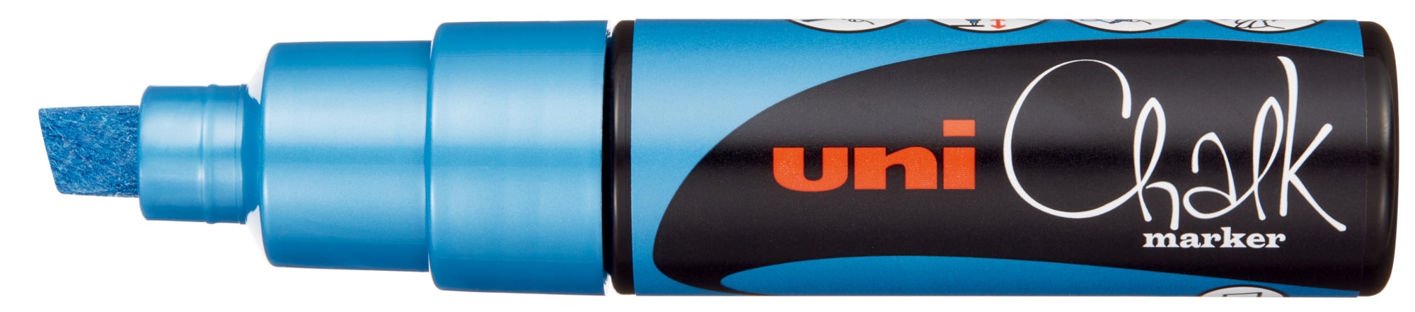 SP- MARKER CHALK UNI PWE8K BOLD CHISEL TIP METALLIC BLUE